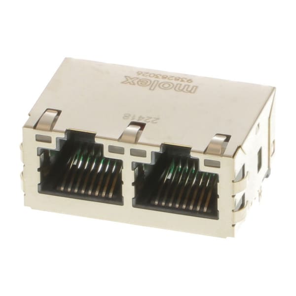 Molex Modular Connectors / Ethernet Connectors Mxmag Dual Port 8 Core Gig W/ Led 938263006 - main